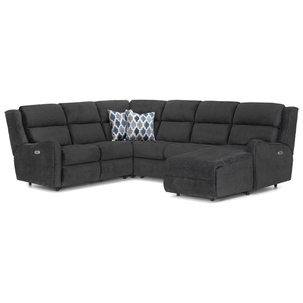 Franklin Theory Power Reclining Sectional With Chaise And Power Headrests Howell Furniture Reclining Sectional Sofas