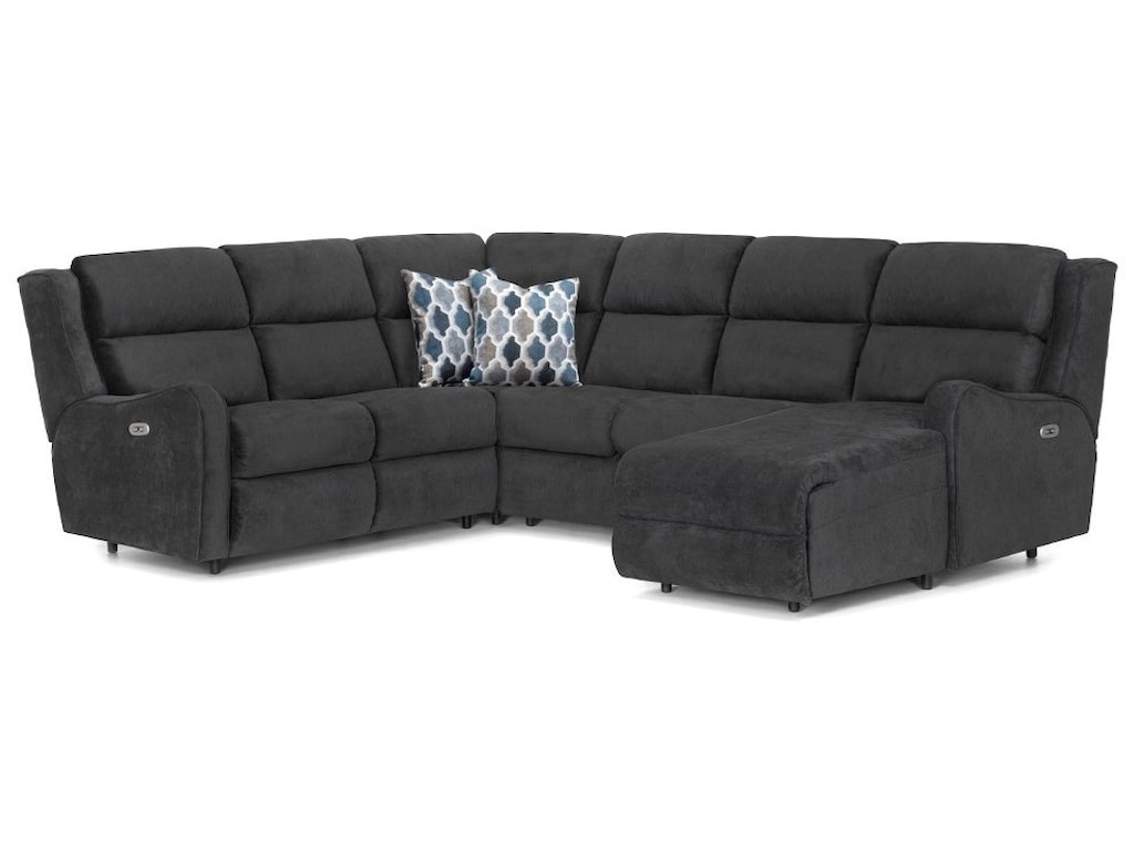 Franklin Theory Power Reclining Sectional With Chaise And Power Headrests Howell Furniture Reclining Sectional Sofas