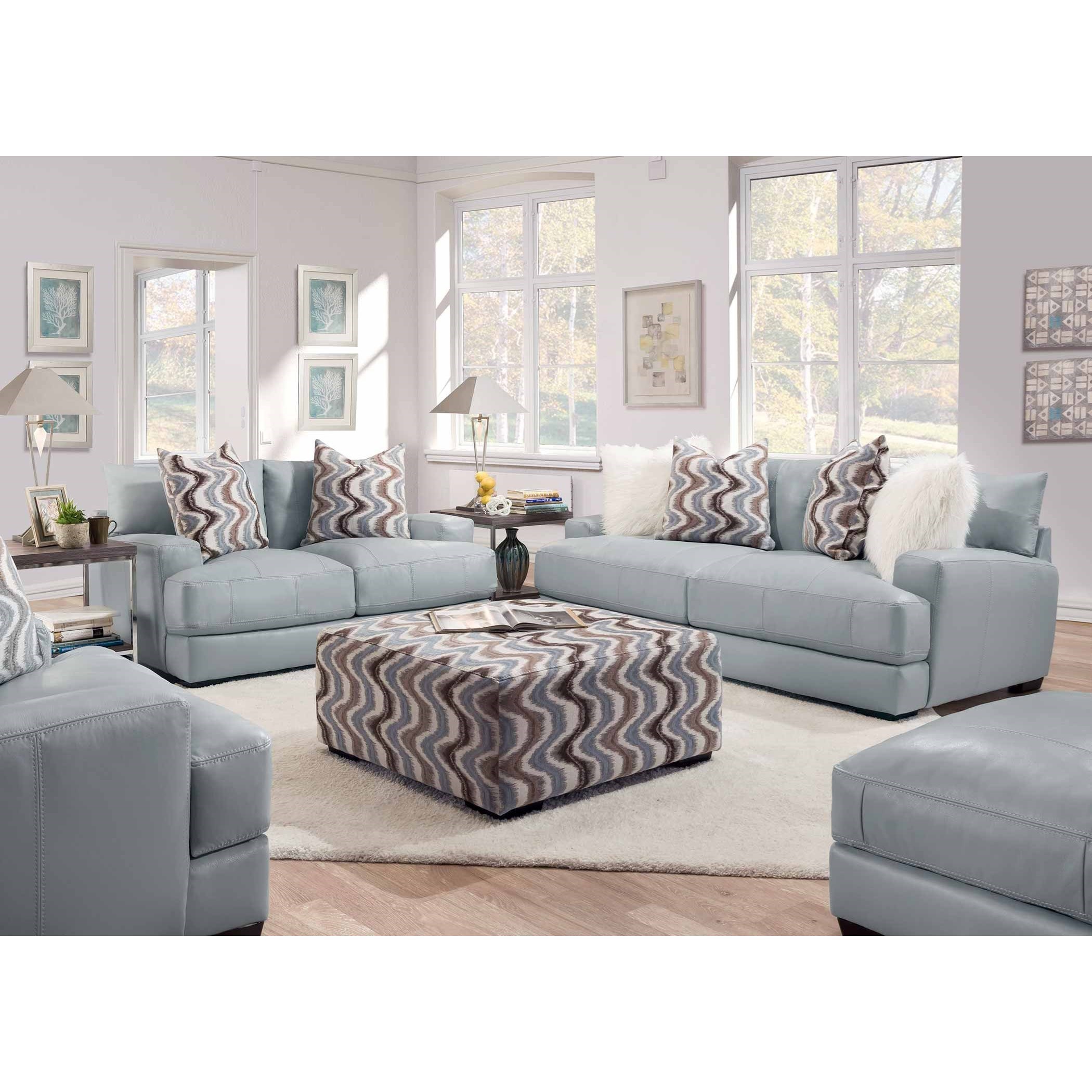 Franklin 909 Contemporary Chair And A Half With Ottoman Turk Furniture Chair Ottoman Sets