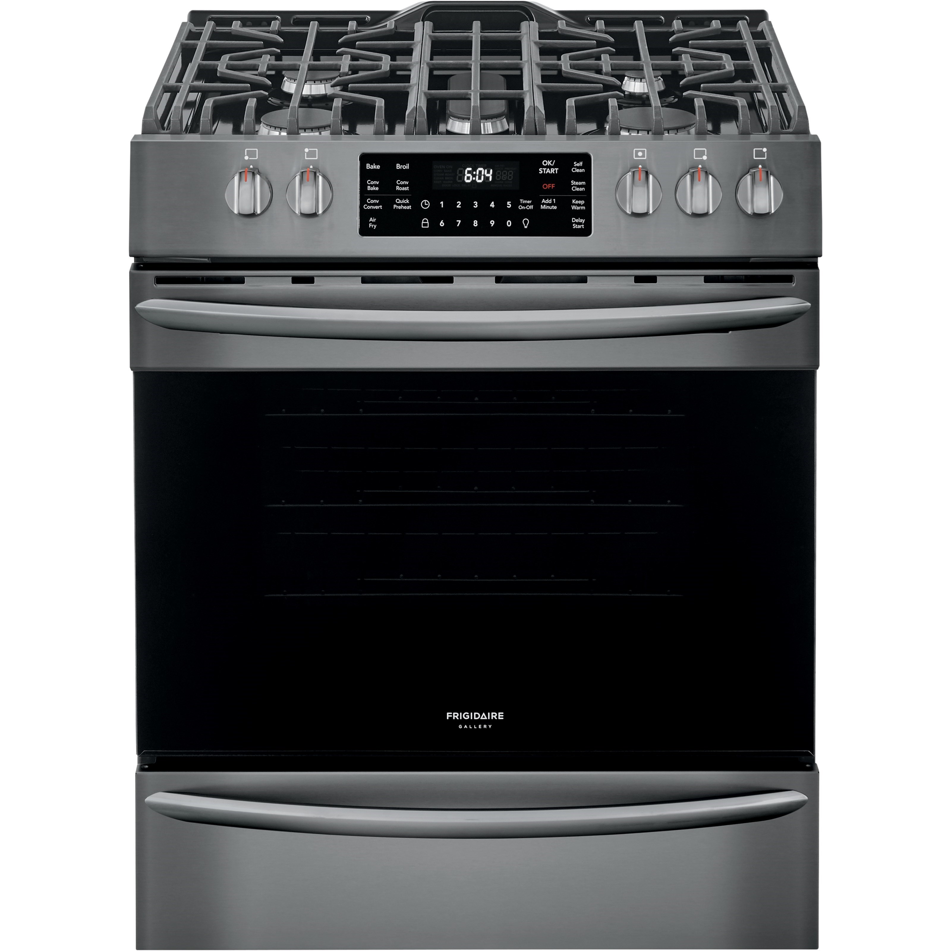 freestanding front control gas range