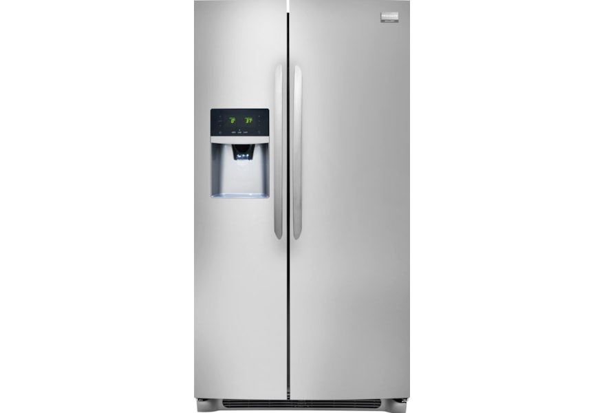Frigidaire Fghs2655pf Gallery Energy Star Qualified 26 Cu Ft Side By Side Refrigerator Furniture Fair North Carolina Refrigerator Side X Side With Dispenser