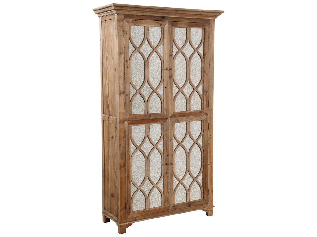 Furniture Classics Accents 71318 Antique Mirror Cabinet With Accents Antique Mirror Cabinet with Reclaimed Elm by Furniture Classics - Furniture Classics Accents 71318 Antique Mirror Cabinet With