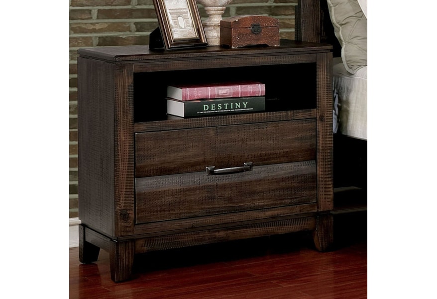 Furniture Of America Agapetos Transitional Nightstand With Open
