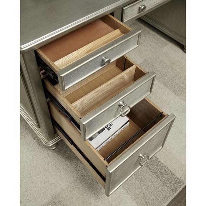 Furniture Of America Aine Cm Dk908dk Pk Glam Writing Desk With Usb