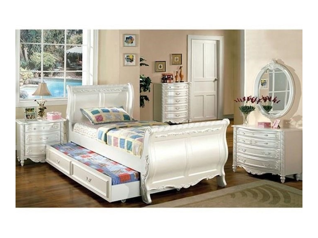 FUSA AlexandraFull Sleigh Trundle Bed