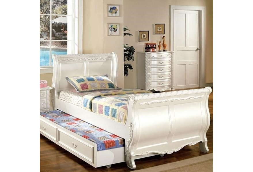 Furniture Of America Alexandra Cm7226t Bed Traditional Twin Sleigh Bed Corner Furniture Sleigh Beds