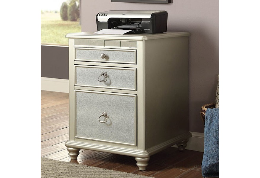 Furniture Of America Anne Cm Dk907c Glam Silver File Cabinet With