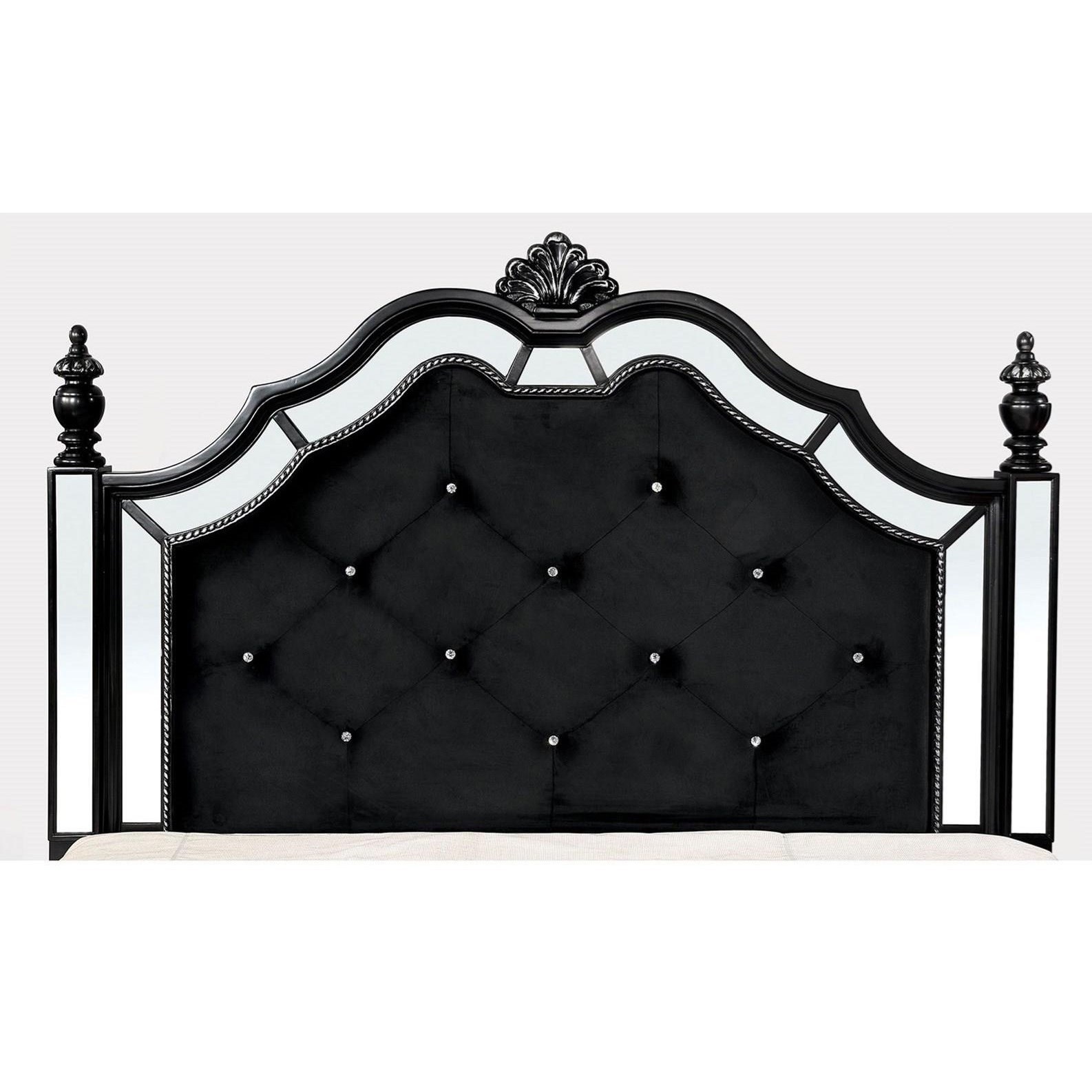 Furniture Of America Foa Azha Cm7194bk Ck Bed California King Poster Bed With Upholstered Headboard And Footboard Del Sol Furniture Poster Beds