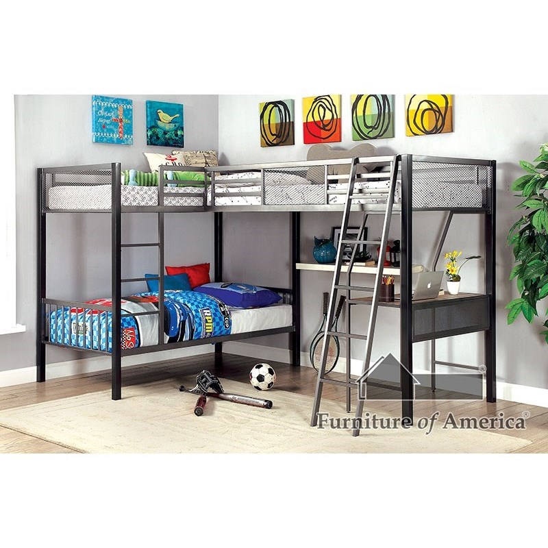 bunk bed set with desk