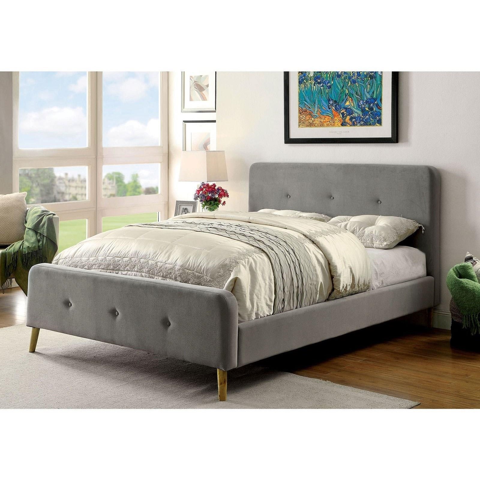 Furniture Of America Foa Barney Cm7272gy F Bed Full Bed Del Sol Furniture Upholstered Beds
