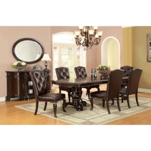 Furniture Of America Foa Bellagio Cm3319t 7pc Leather Dining