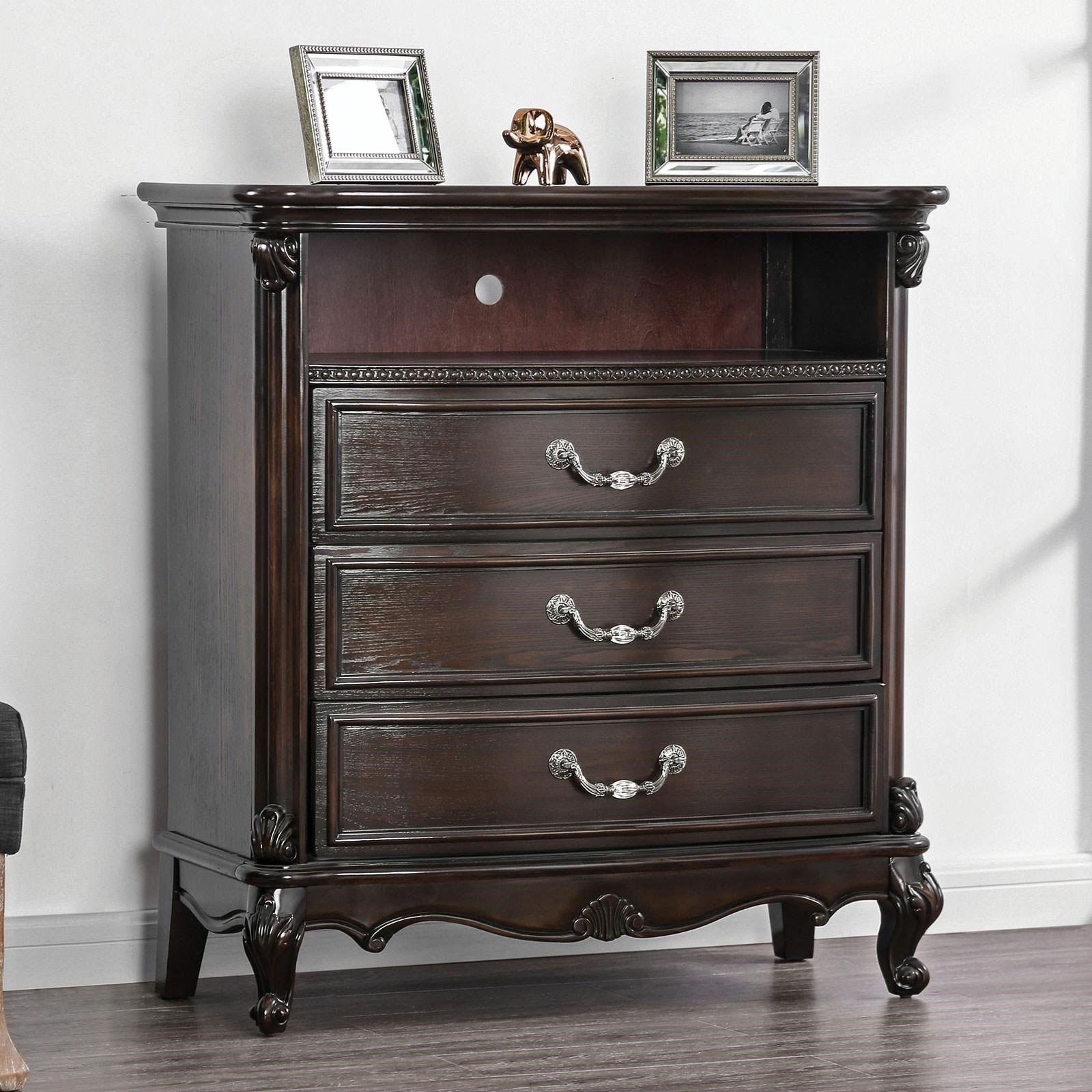 Furniture Of America Bethesda Traditional 3 Drawer Media Chest