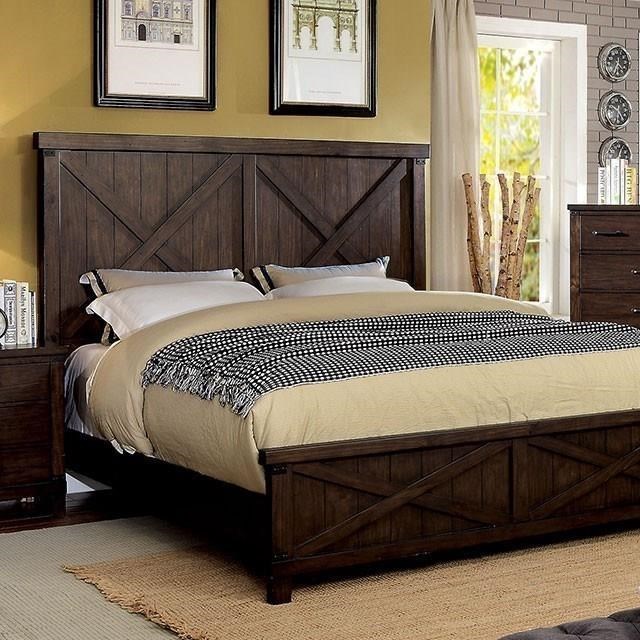 Furniture Of America Bianca Rustic California King Bed With Barndoor Panels Value City Furniture Panel Beds