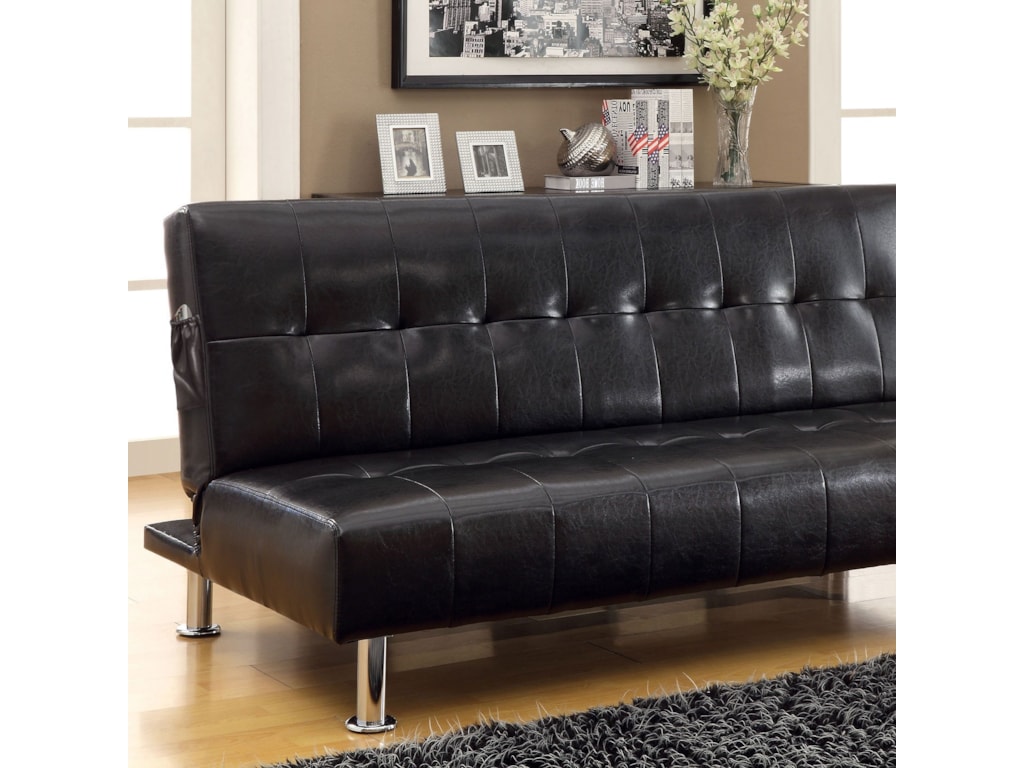 Bulle Leatherette Futon Sofa By Furniture Of America At Household
