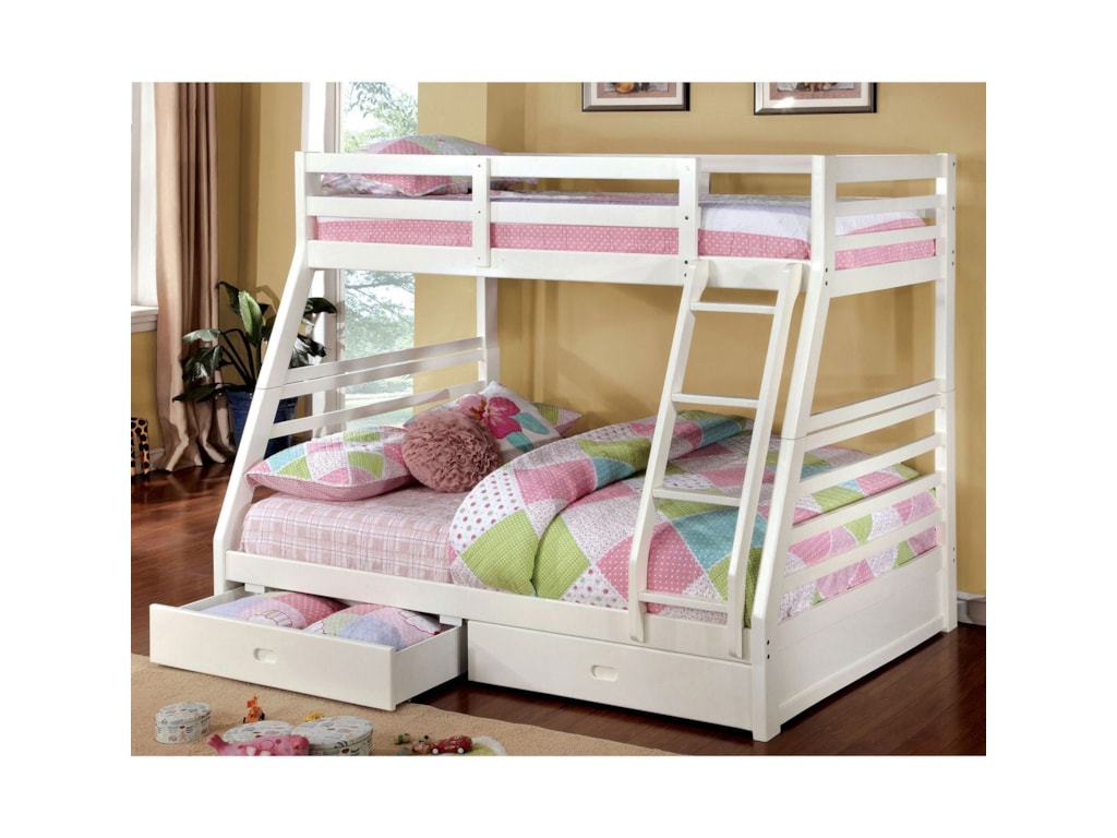 California Iii Twin Over Full Bunk Bed With 2 Drawers By Furniture Of America At Household