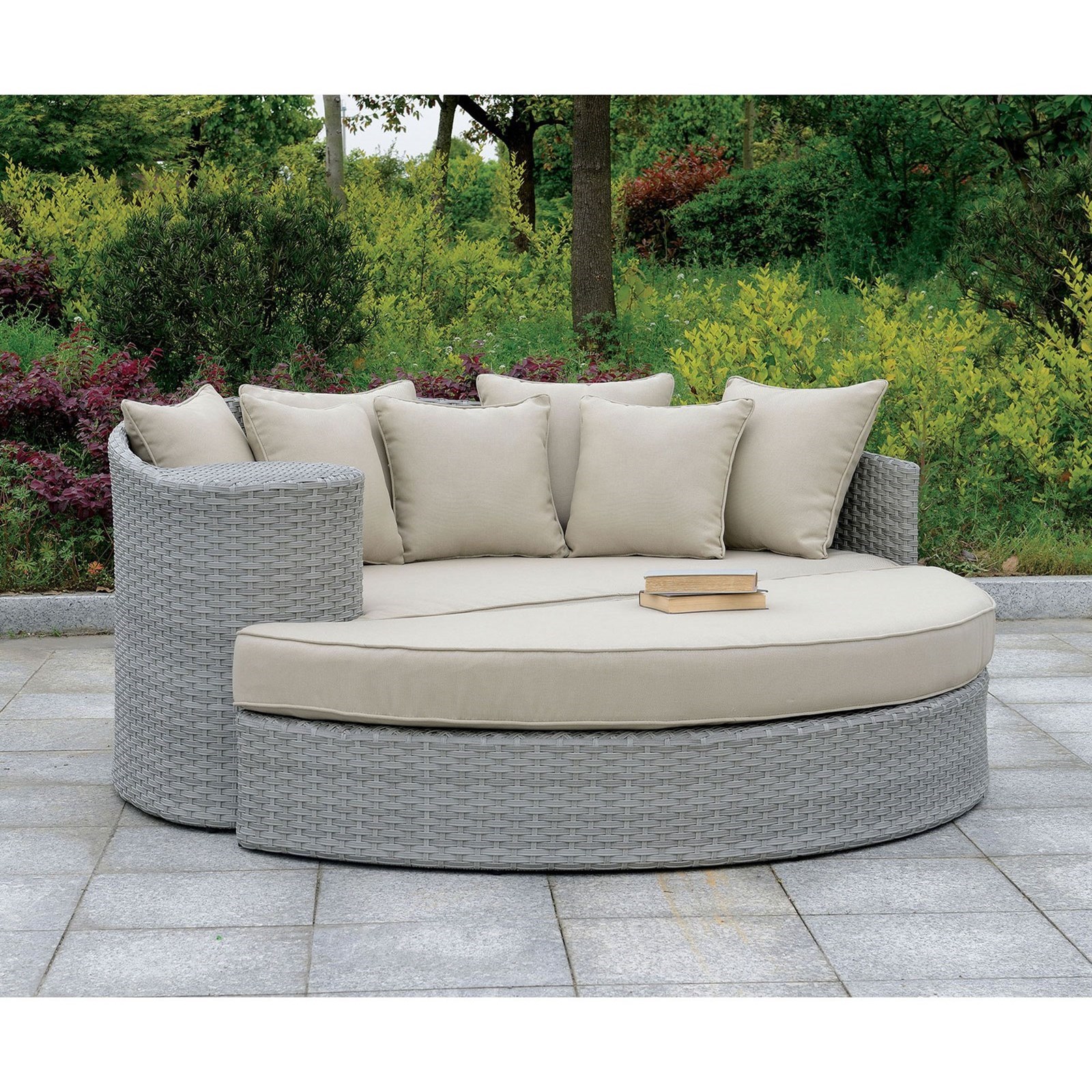 Calio Round Patio Sofa Ottoman Household Furniture Outdoor Sofas