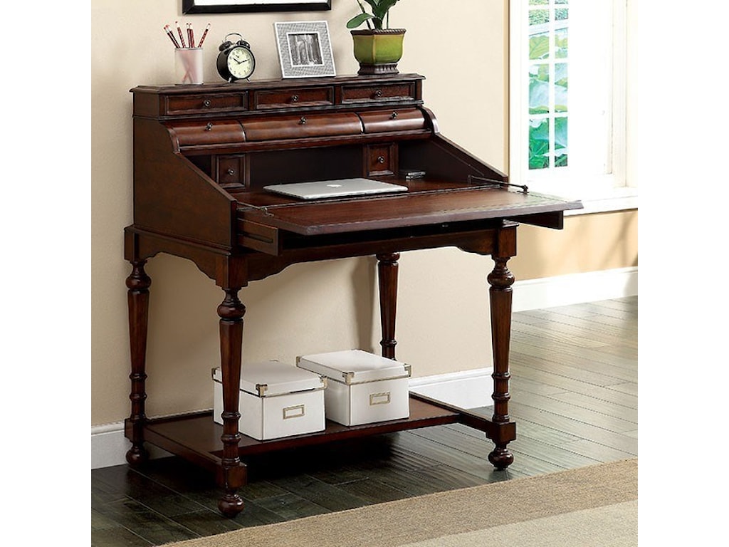 Canthus Transitional Secretary Desk With Tray Top Household