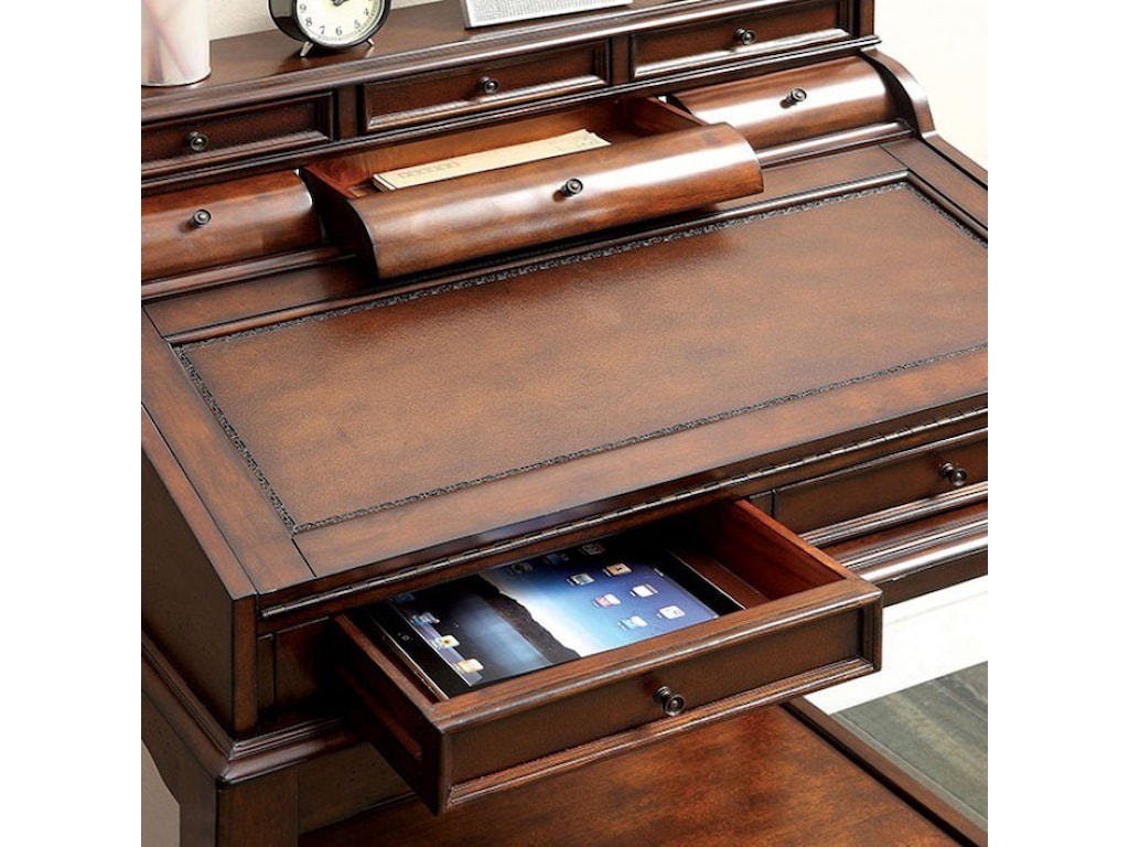 Canthus Transitional Secretary Desk With Tray Top Household