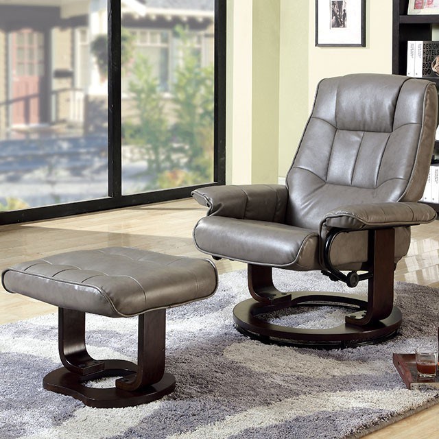 Cheste Faux Leather Reclining Lounge Chair With Ottoman Household Furniture Reclining Chair Ottoman Sets