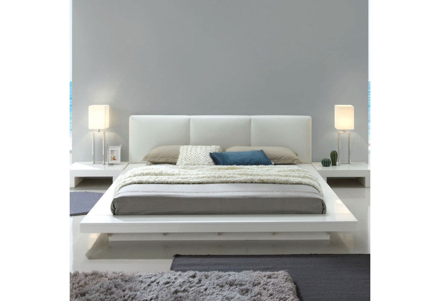 Furniture Of America Christie Cm7540wh Ck Bed Contemporary California King Platform Bed Nassau Furniture And Mattress Platform Beds Low Profile Beds California King Low Platform Bed