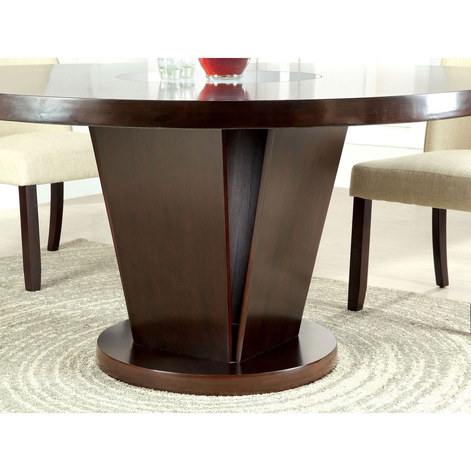 Furniture Of America Cimma Transitional Round Dining Table Dream