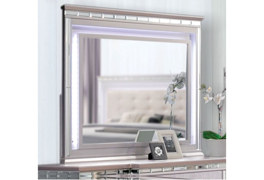 Furniture Of America Claudette Cm7972m Glam Dresser Mirror With