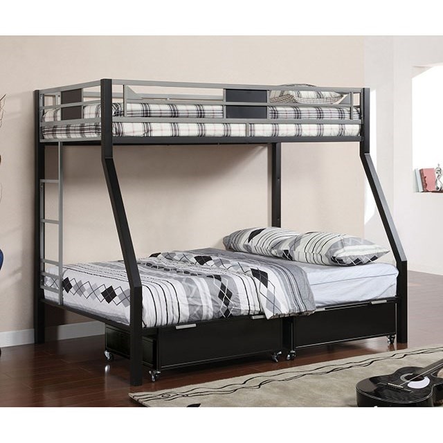 metal full over twin bunk beds