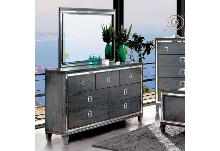 Furniture Of America Clover Transitional 7 Drawer Dresser And