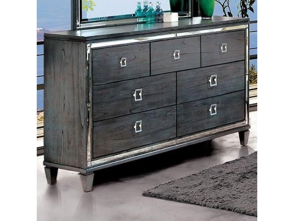 Furniture Of America Clover Transitional 7 Drawer Dresser Rooms
