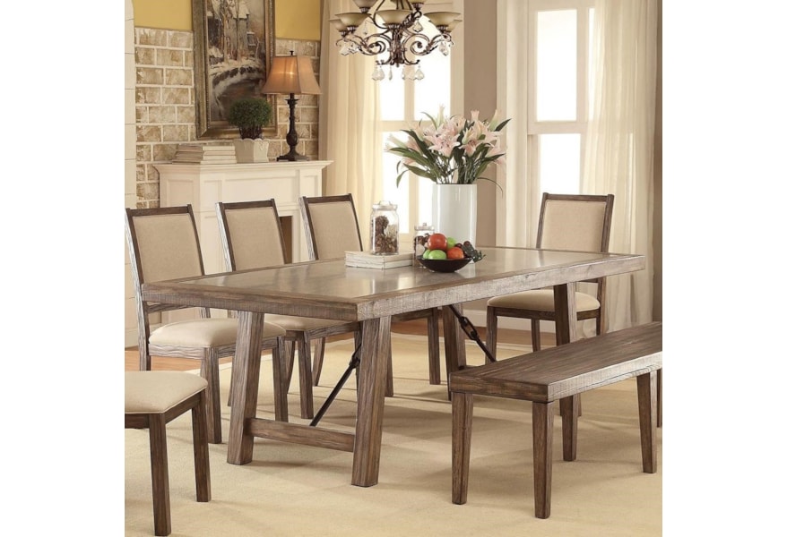 Furniture Of America Colette Cm3562t Rustic Dining Table
