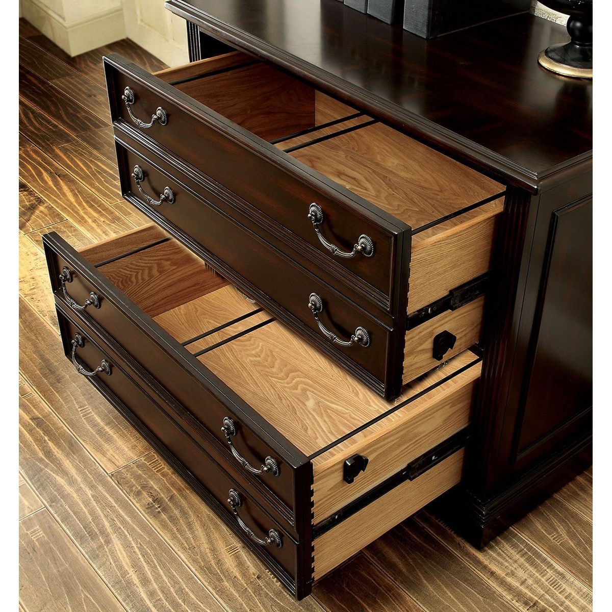 Coolidge Transitional Lateral File Cabinet With Cherry Finish Household Furniture File Cabinets