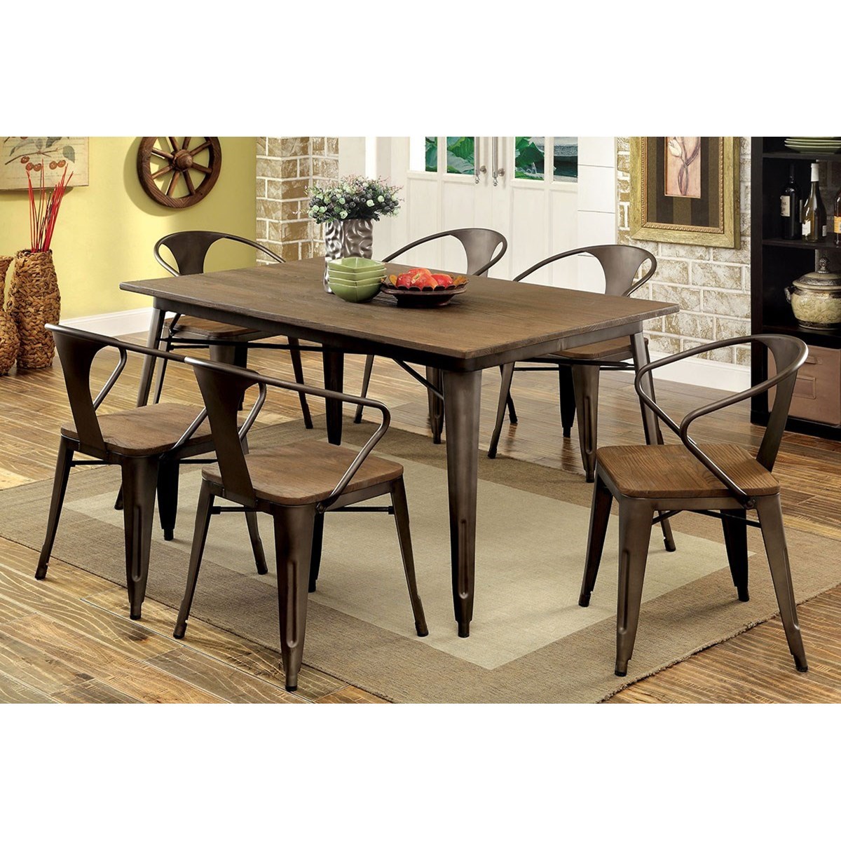 industrial table and chairs set