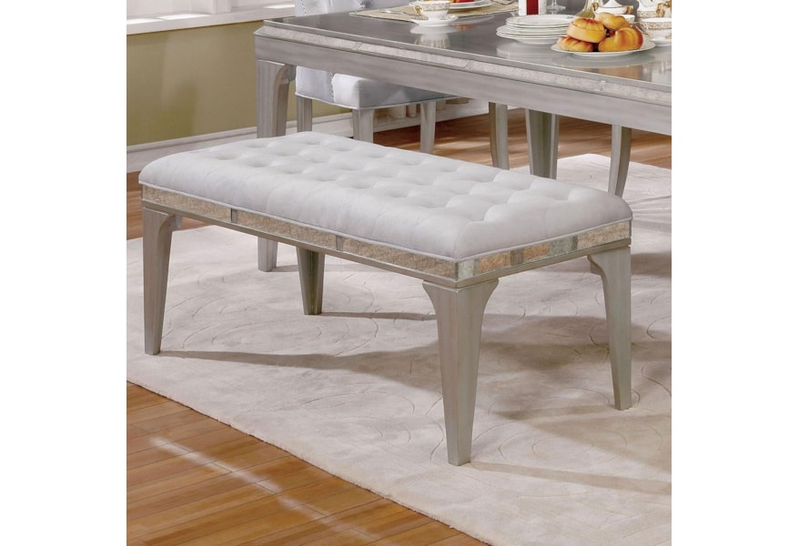 Furniture Of America Diocles Cm3020bn Glam Silver Tufted Dining