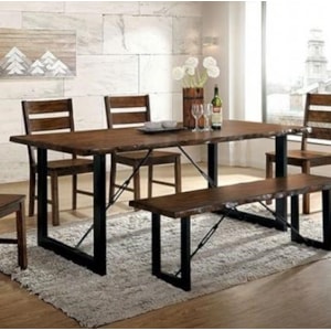 Furniture Of America Dulce Industrial Dining Table With Metal Legs Dream Home Interiors Dining Tables
