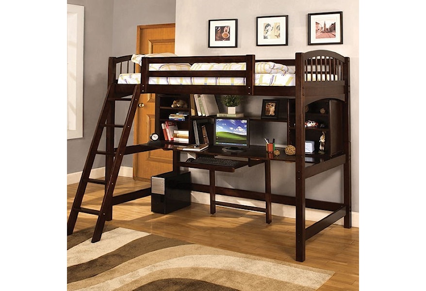 Furniture Of America Dakota Ridge Twin Youth Loft Bed With Desk
