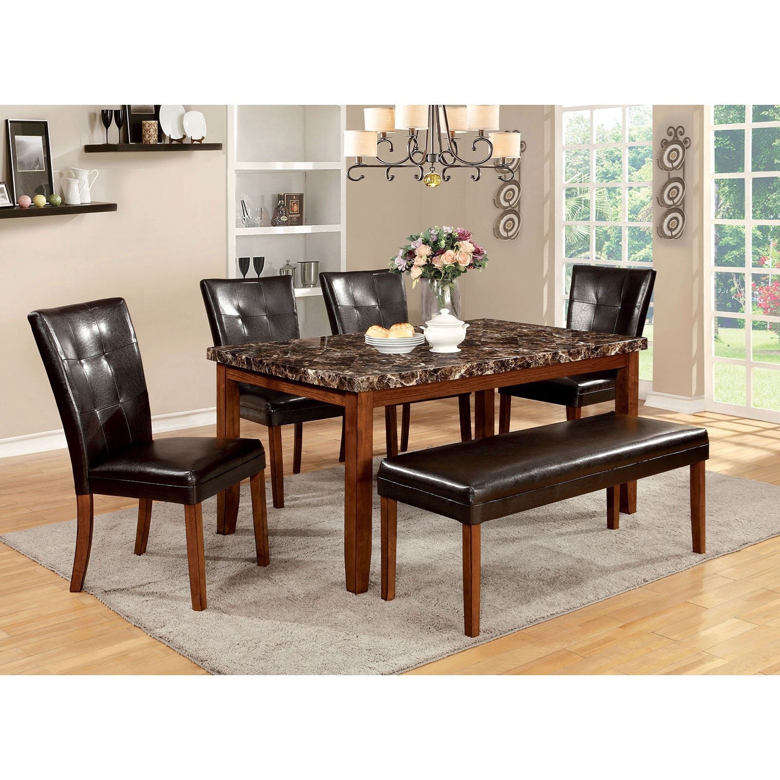 Furniture Of America Elmore Dining Set With Bench Rooms For Less