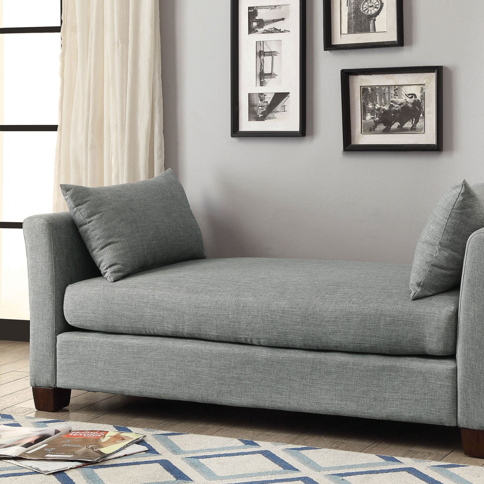 Furniture Of America Enok Cm Bn6065gy Contemporary Upholstered