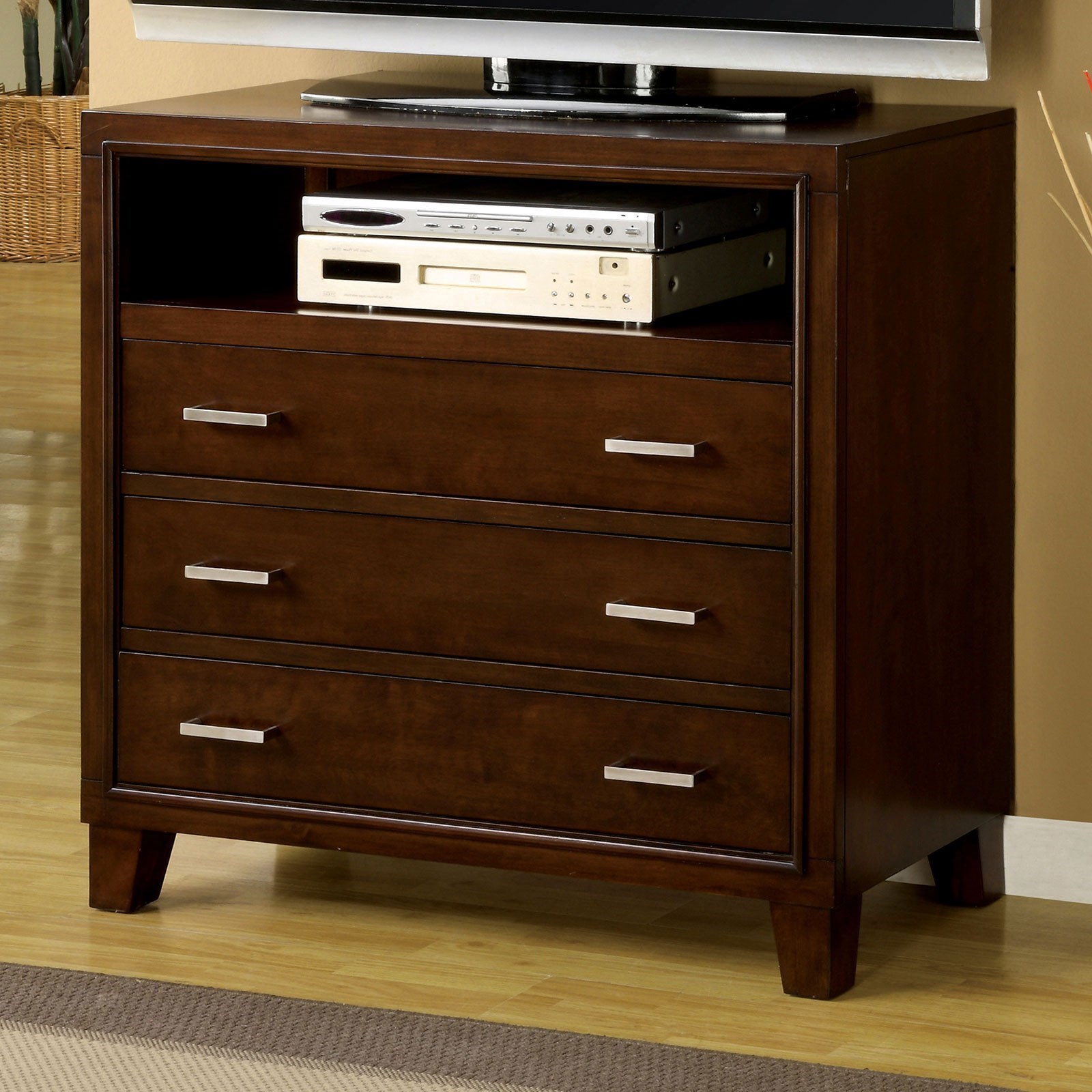 Enrico Contemporary Three Drawer Media Chest Household Furniture