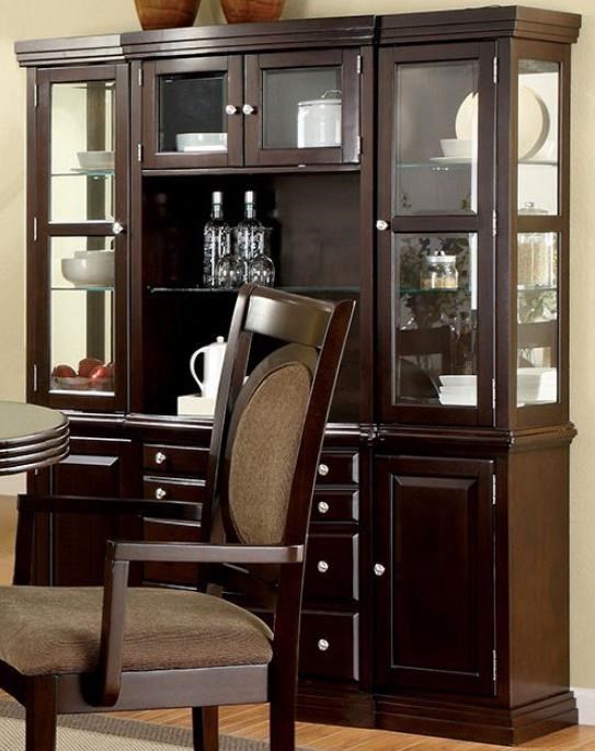 Furniture Of America Evelyn Cm3418hb Transitional Buffet And Hutch Corner Furniture China Cabinets