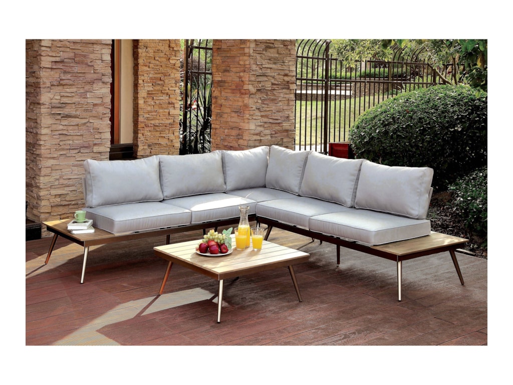 America Evita Cm Os2582 2lv Cnr 3 Piece Mid Century Modern Patio America Evitapatio Sectional W Corner Chair