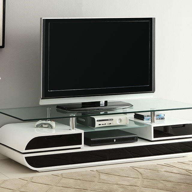 furniture of america evos 63 glass top tv console rooms for less