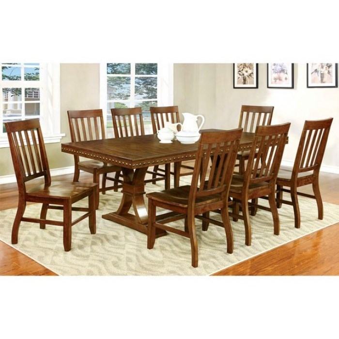Furniture Of America Foster I Cm3437t 9pc Transitional Table And 8