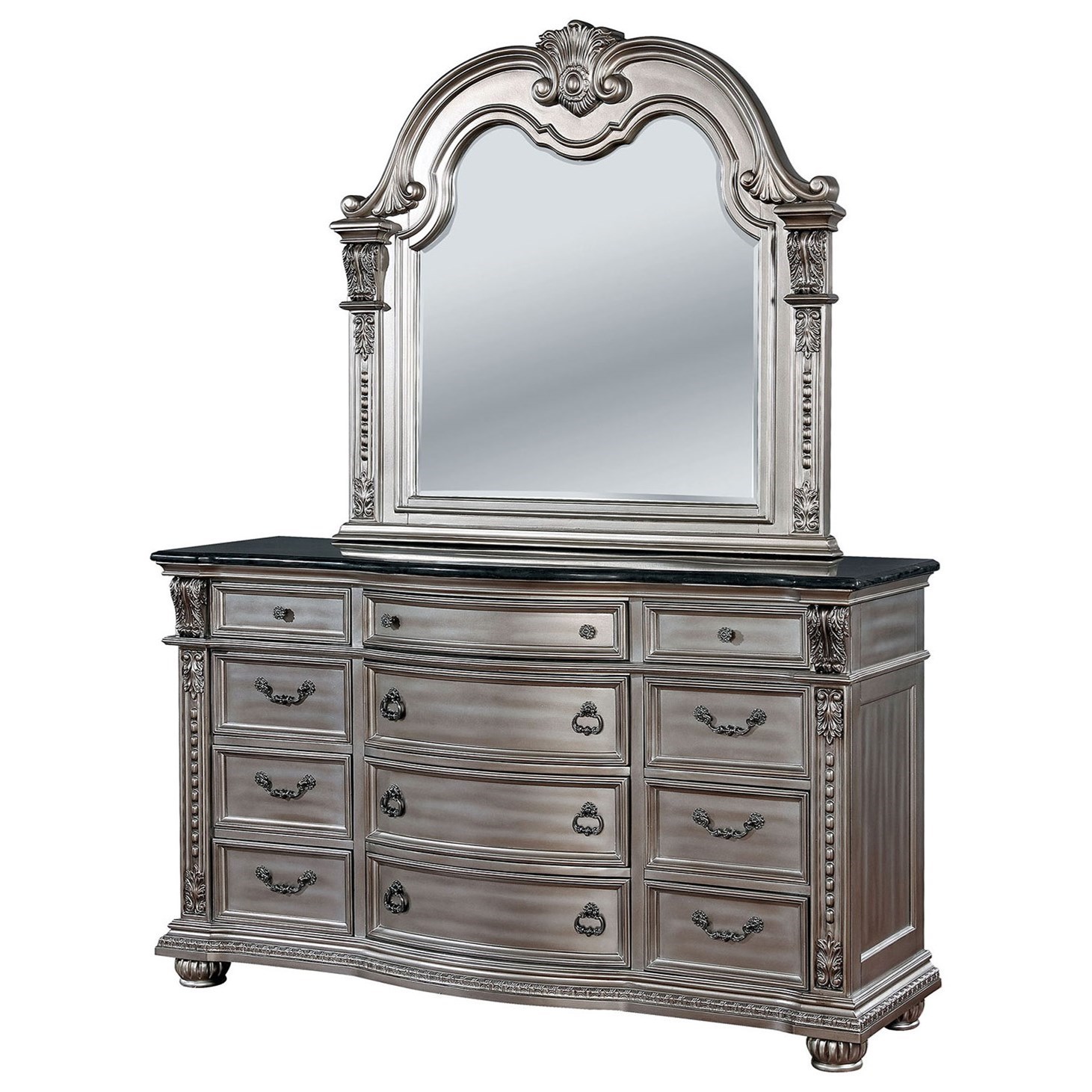 Fromberg Traditional Dresser And Mirror Set Household Furniture