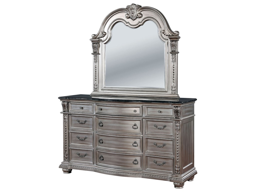 Fromberg Traditional Dresser And Mirror Set Household Furniture