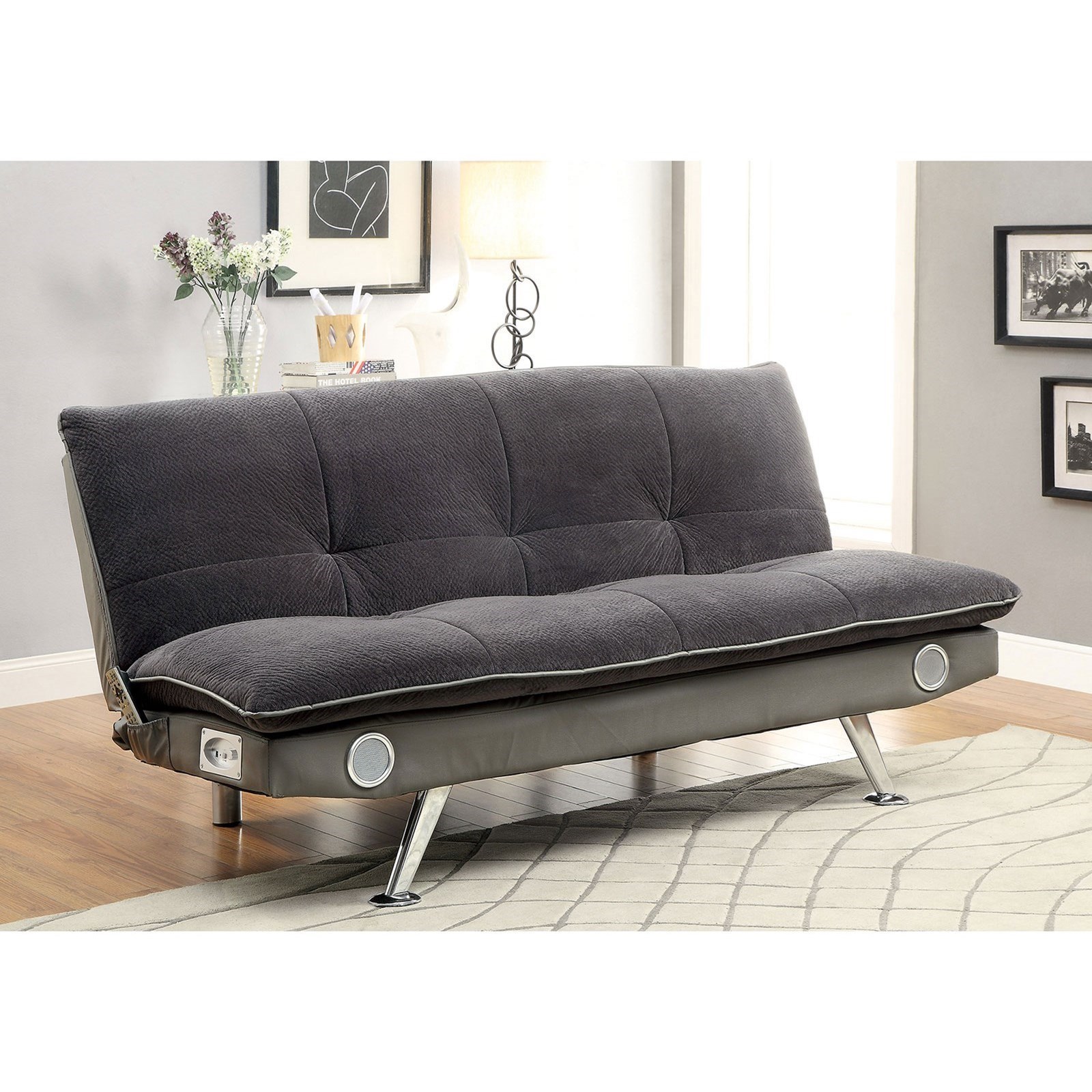 Gallagher Futon Sofa With Bluetooth Speaker Household Furniture