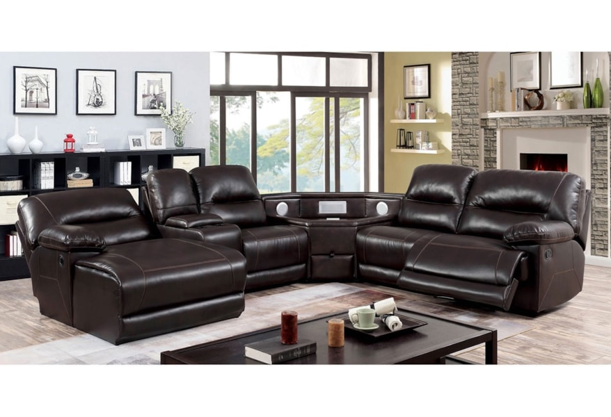 Glasgow Reclining Wedge Table Sectional With Usb And Speakers By Furniture Of America At Dream Home Interiors Glasgow Reclining Wedge Table Sectional With Usb And Speakers By Furniture Of America At Dream Home Interiors