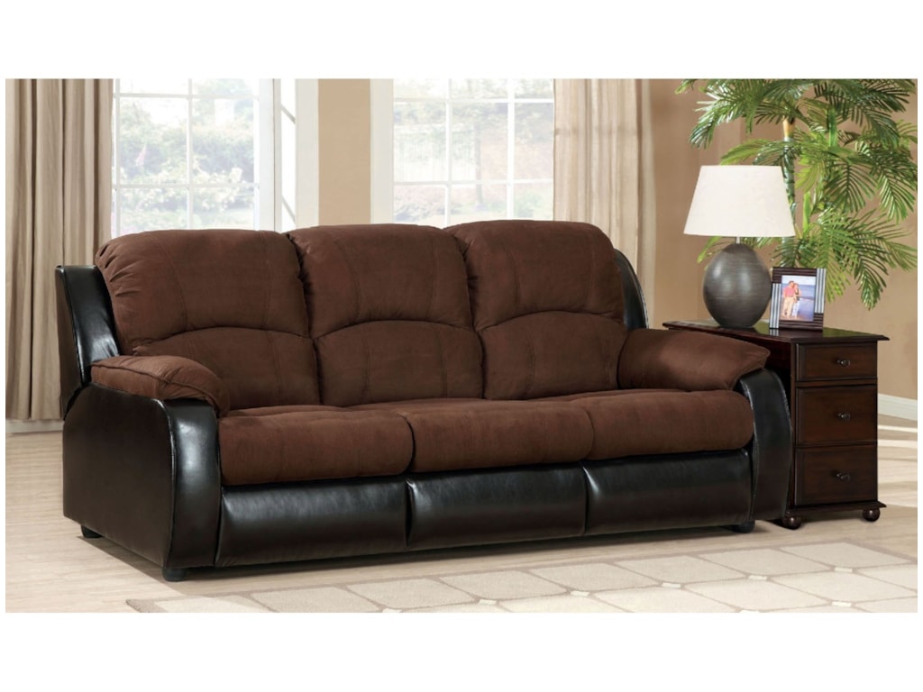 Furniture Of America Grande Cm6500 Two Tone Queen Sleeper Sofa In Furniture Of America Grande Two Tone Queen Sleeper Sofa In Microfiber And Leatherette Upholstery