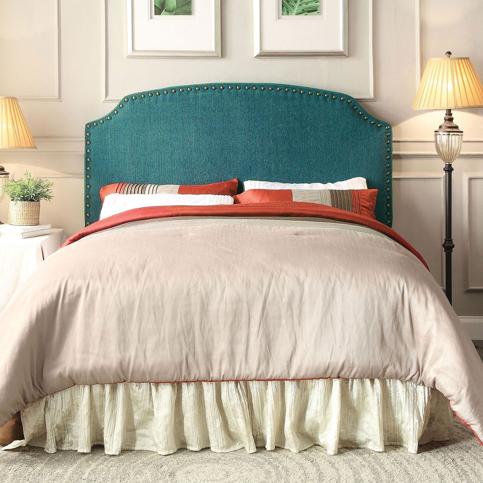Hasselt Queen Full Compatible Dark Teal Headboard Household