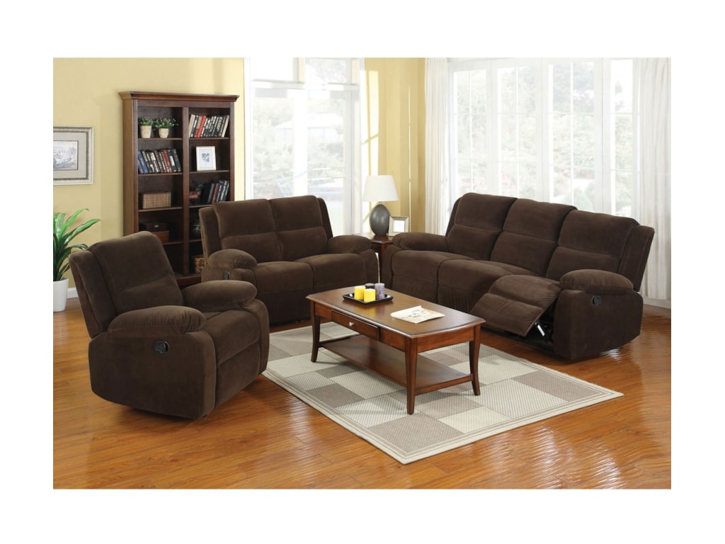 Haven 3 Piece Reclining Living Room Set By Furniture Of America At Rooms For Less
