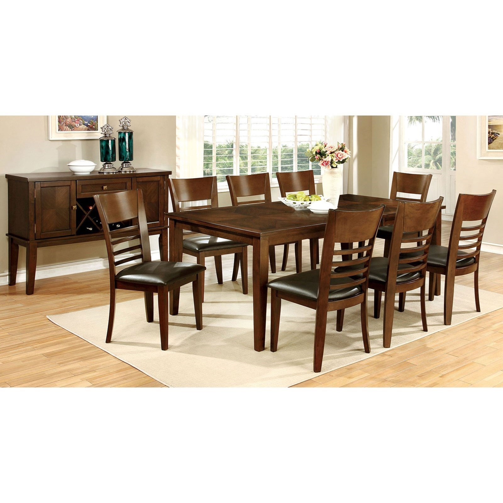 Furniture Of America Hillsview Cm3916t 78 9pc Dining Table And